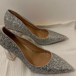Silver Glitter Women's Pumps